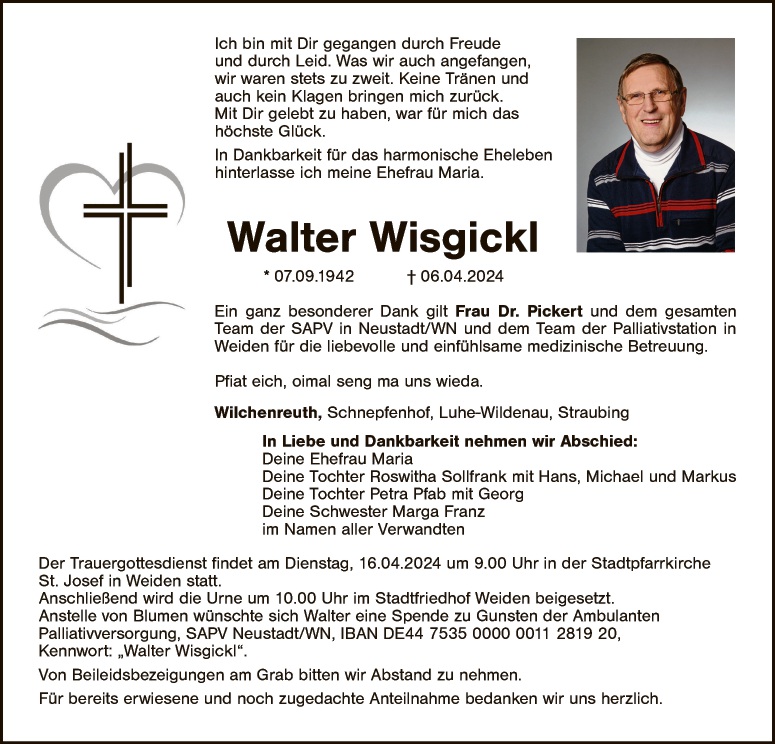 Traueranzeige Wisgickl Walter